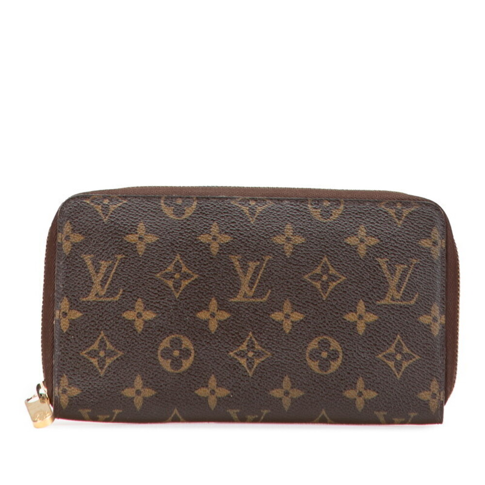 Louis Vuitton Monogram Zippy Organizer Long Wallet Brown Leather